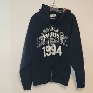 Supreme X MM6 Maison Margiela Flaming Skull Hood Interior Zip Up Sweatshirt XL